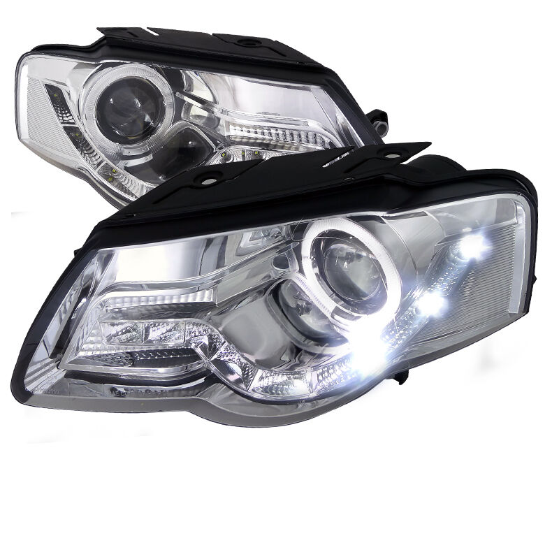 2006-2010 VW Passat R8 Chrome Projector Headlights - LHP-PAS05-8-TM