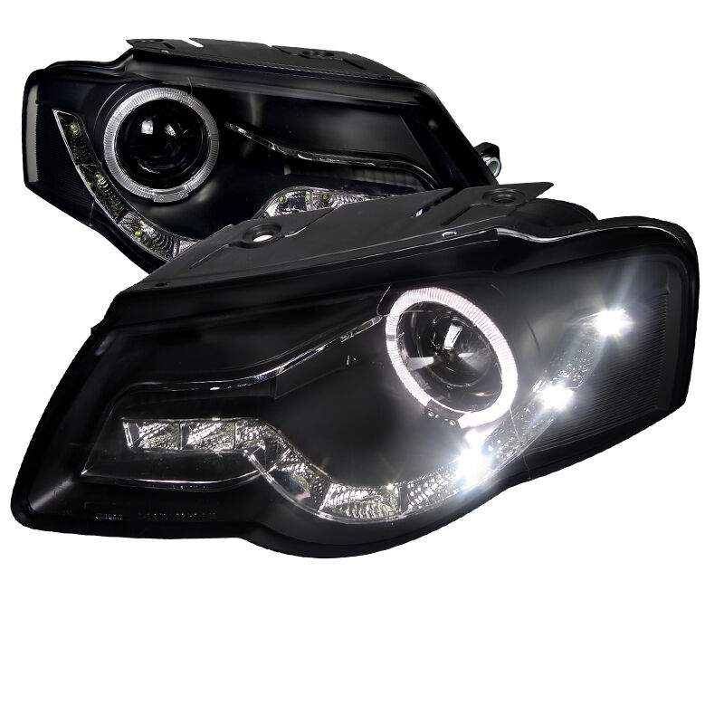 2006-2010 VW Passat R8 Black Projector Headlights - LHP-PAS05JM-8-TM