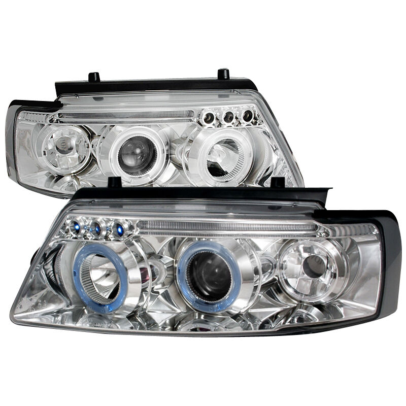 1997-2000 VW Passat Halo LED Chrome Projector Headlights - LHP-PAS97-TM