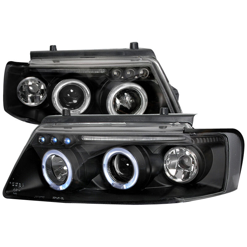 1997-2000 VW Passat Halo LED Black Projector Headlights - LHP-PAS97JM-TM