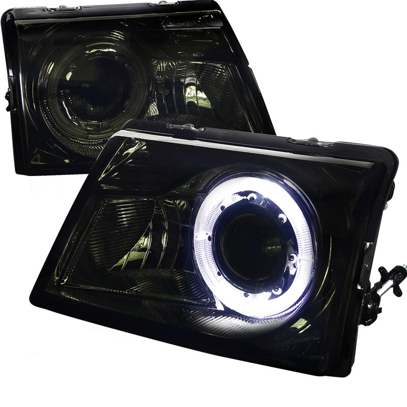 1998-2000 Ford Ranger Halo Smoke Projector Headlights - LHP-RAN98G-RS