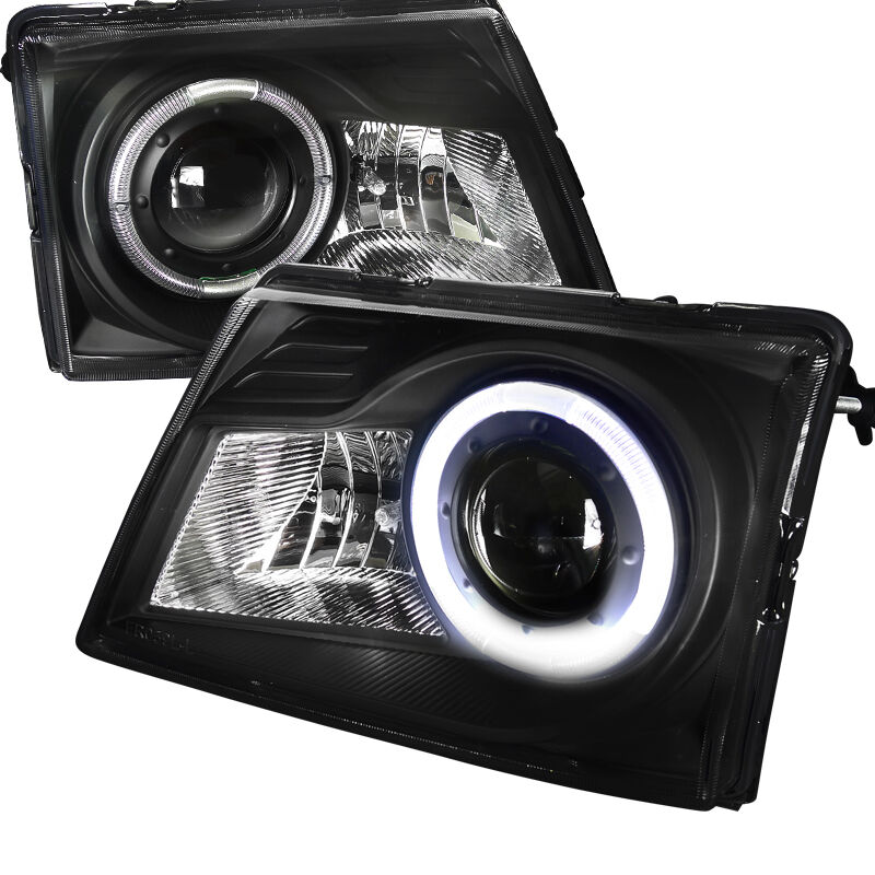 1998-2000 Ford Ranger Halo Black Projector Headlights - LHP-RAN98JM-RS