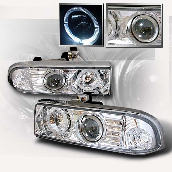 1998-2004 Chevy S10 Chrome Halo Projector Headlights - LHP-S1098-KS