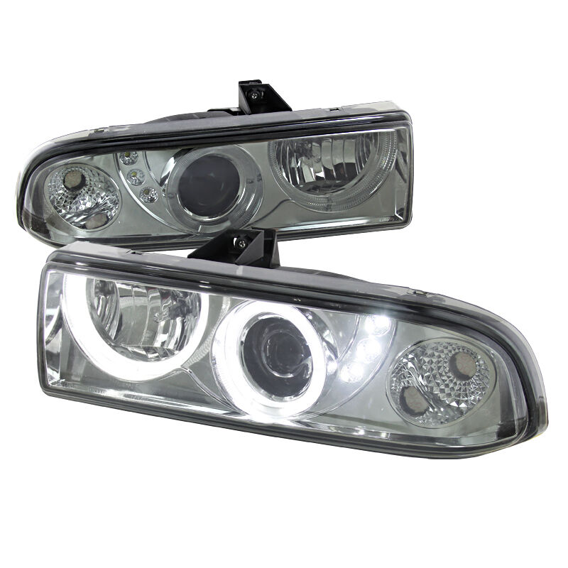 1998-2004 Chevy S10 Halo Smoke Projector Headlights - LHP-S1098G-RS