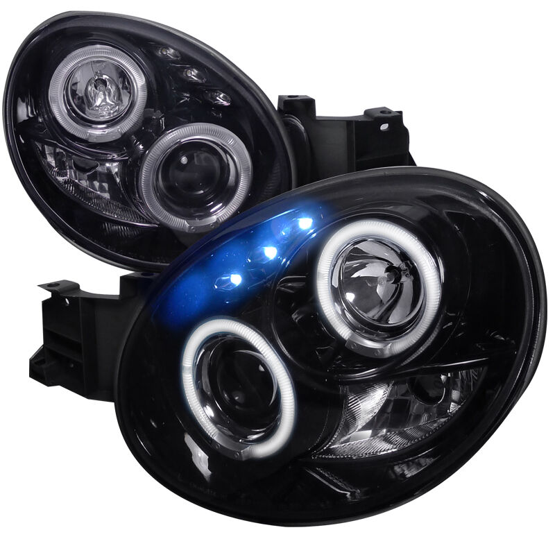 2002-2003 Subaru Impreza Halo Gloss-Black-Smoke Projector Headlights - LHP-WRX02