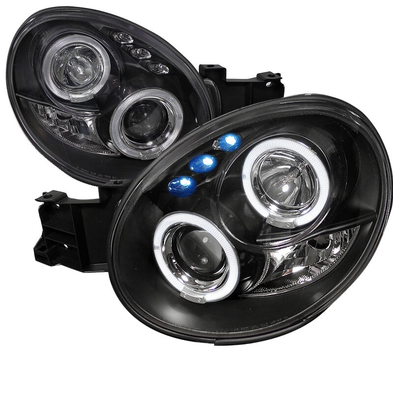 2002-2003 Subaru WRX Halo Black Projector Headlights - LHP-WRX02JM-TM