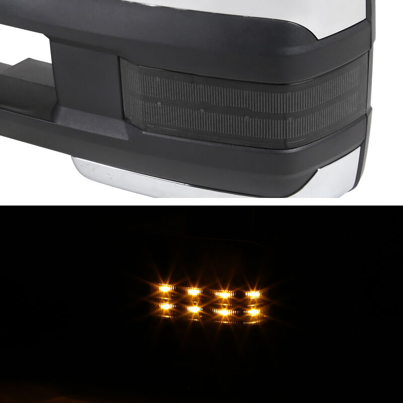 2003-2006 Chevrolet Silverado 1500/2500/3500 Power w/LED Smoke Signal + Chrome Cover Towing Mirrors