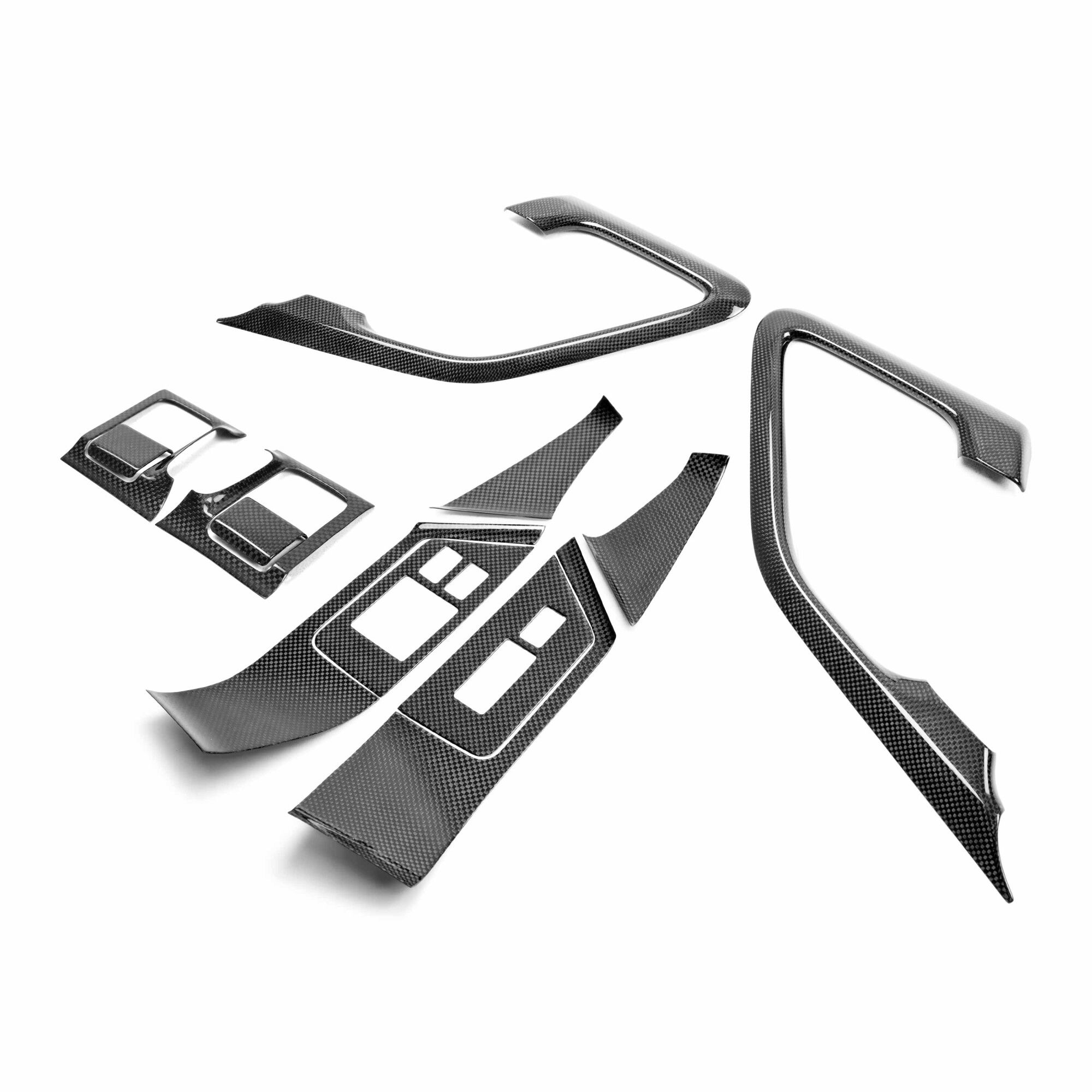 2009-2016 Nissan GTR Carbon Fiber interior Door Trim set (12 pcs) by Seibon - CFI0910NSGTR-C