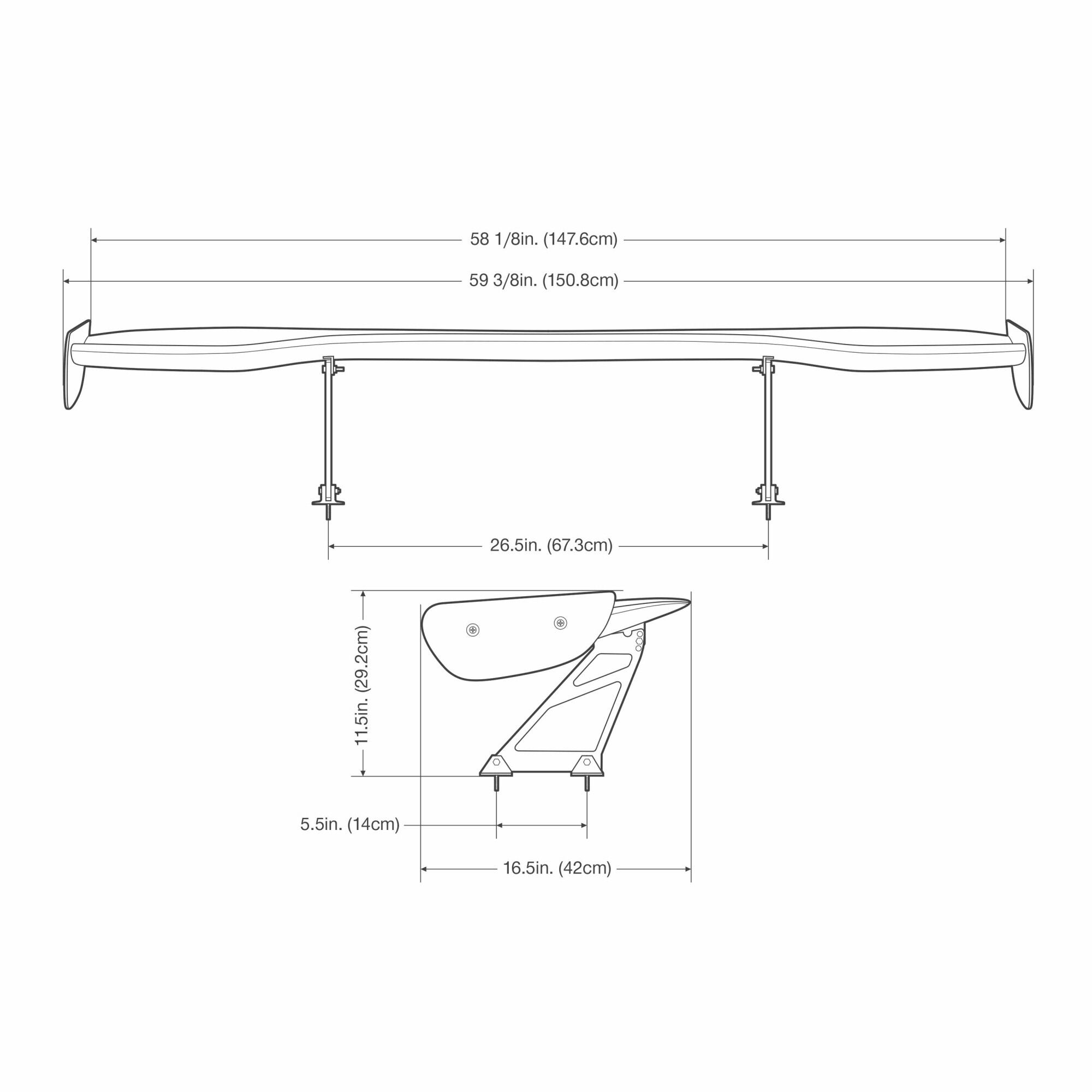Universal Carbon Fiber GT Wing, 59.375-Inch Wide by Seibon