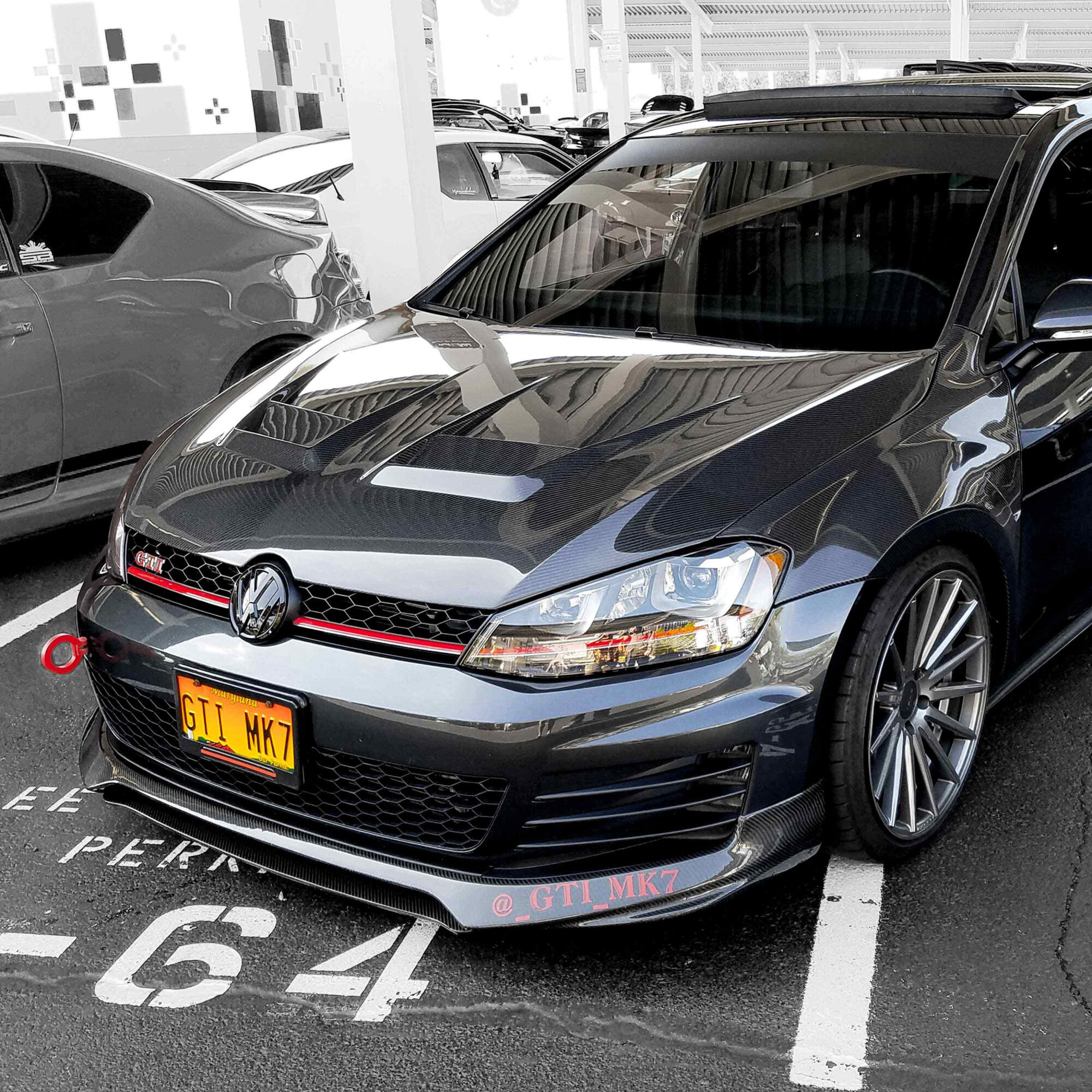 2015-2021 Volkswagen Golf MK7 DV Style Carbon Fiber Hood by Seibon