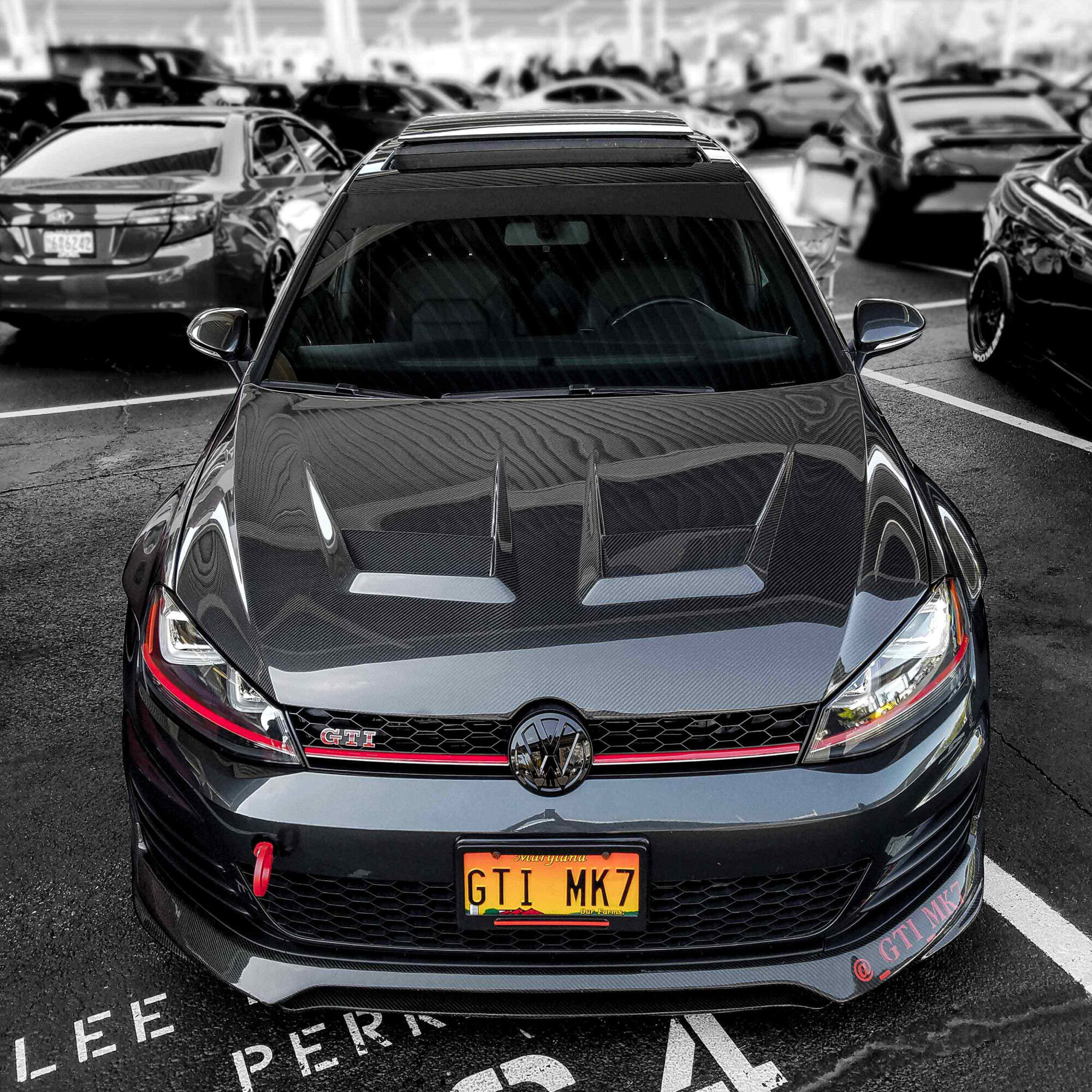 2015-2021 Volkswagen Golf MK7 DV Style Carbon Fiber Hood by Seibon