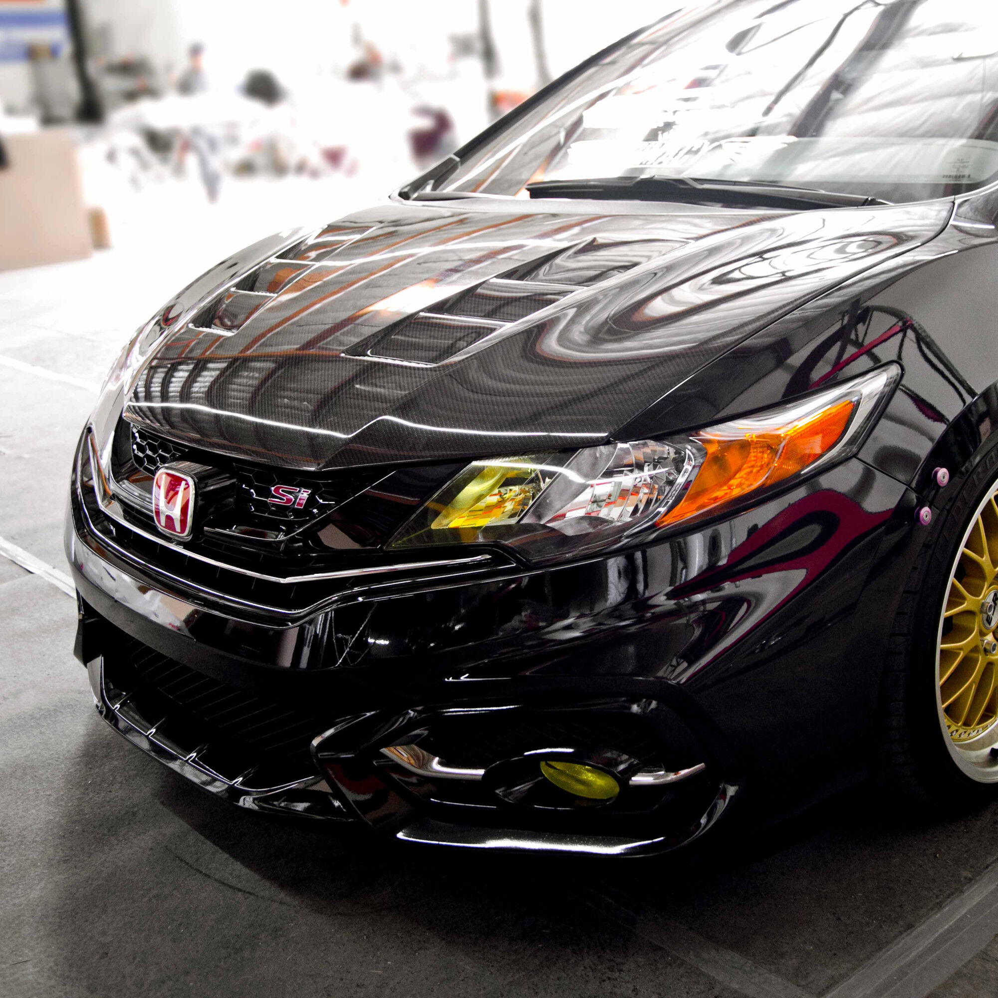 2014-2015 Honda Civic 2DR TS Style Carbon Fiber Hood by Seibon