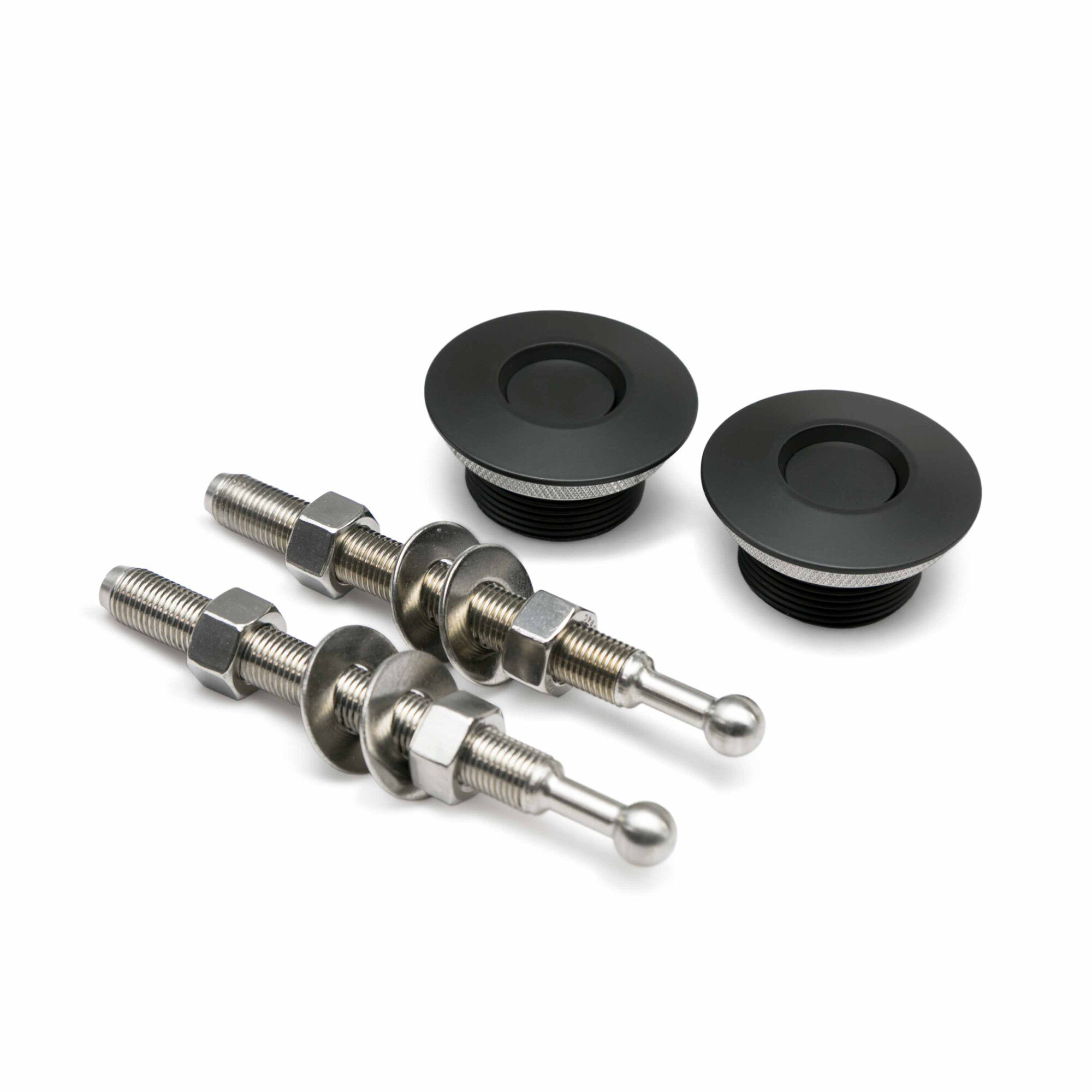 Universal Quik-Latch QL38 Low Profile Hood Pin Kit - Black (1.75 inch DIA) - no lock by Seibon - HoodPins QL38LPBP