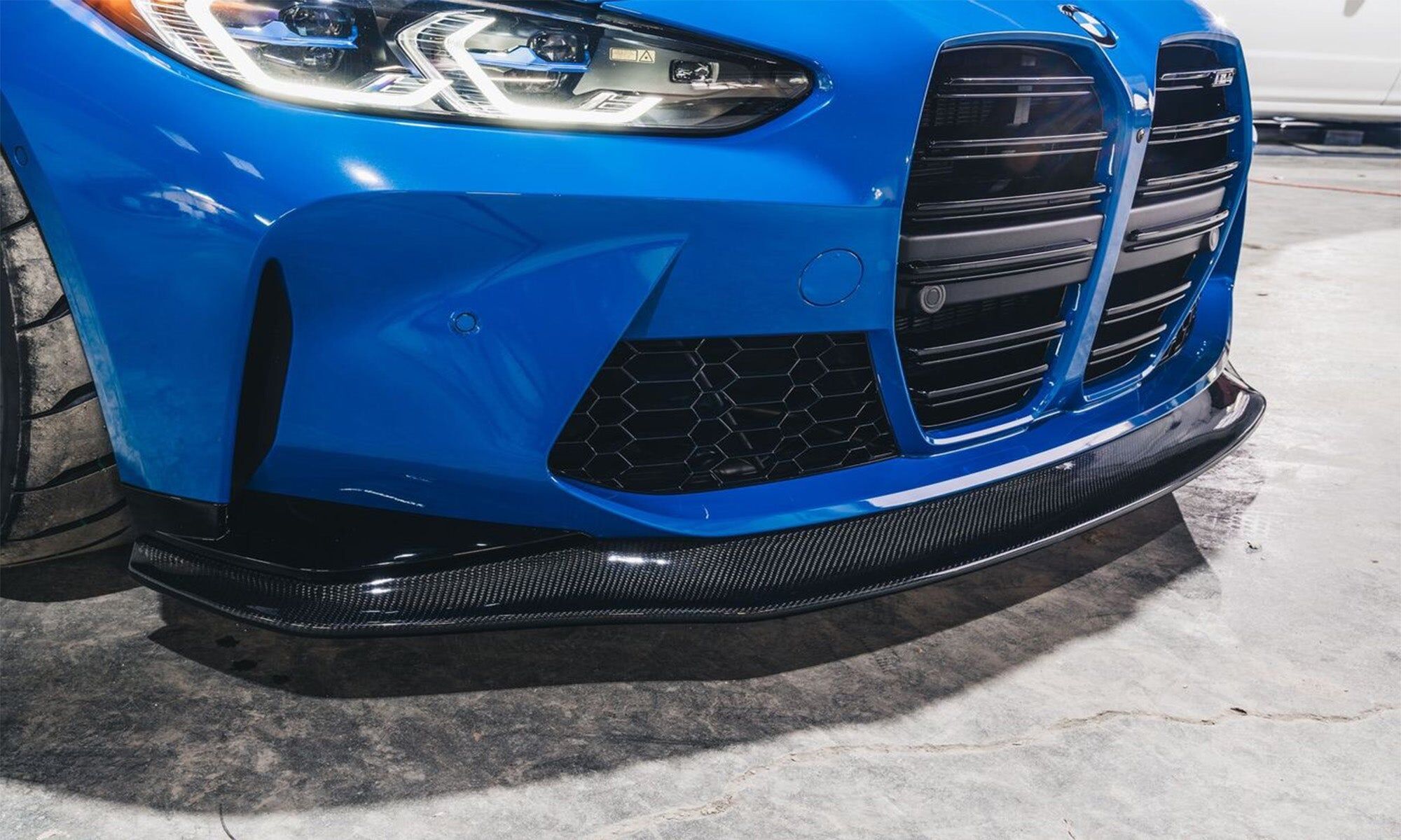 2021-2024 BMW M4 G82 Front Bumper Lip Spoiler - SFXLA-G8X-FLCBN