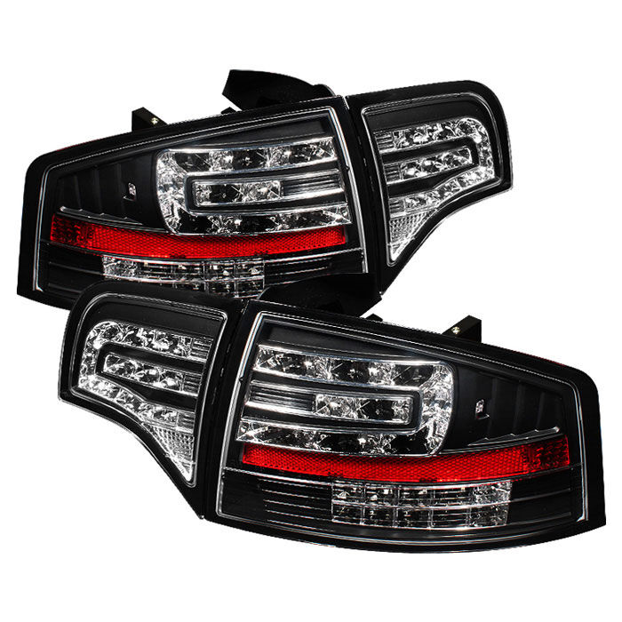 2006-2008 Audi A4 4DR Black LED Tail Lights - 111-AA406-G2-LED-BK