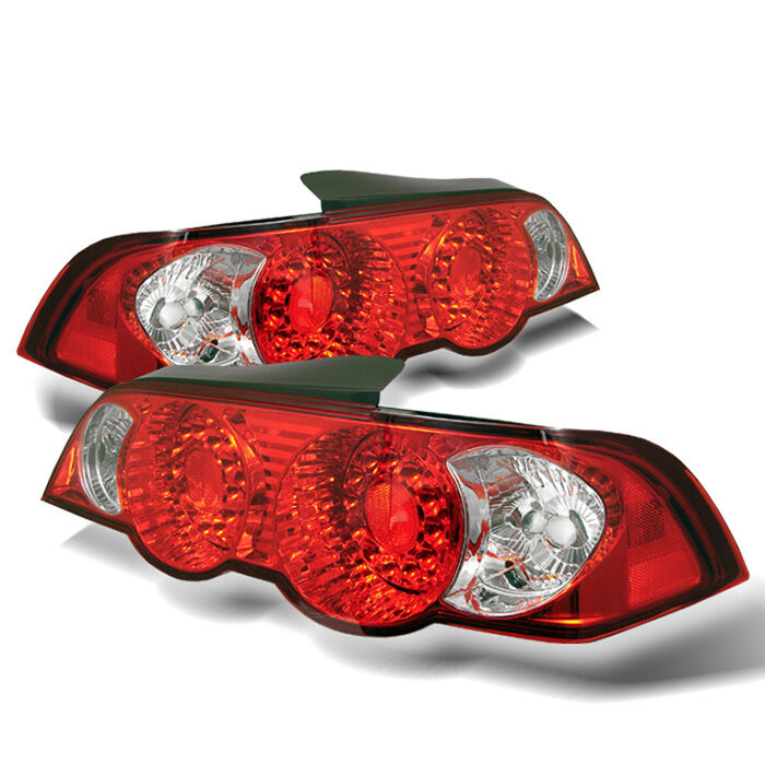 2002-2004 Acura RSX Red/Clear LED Tail Lights - 111-ARSX02-LED-RC