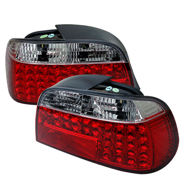 1995-2001 BMW E38 Red/Clear LED Tail Lights - 111-BE3895-LED-RC