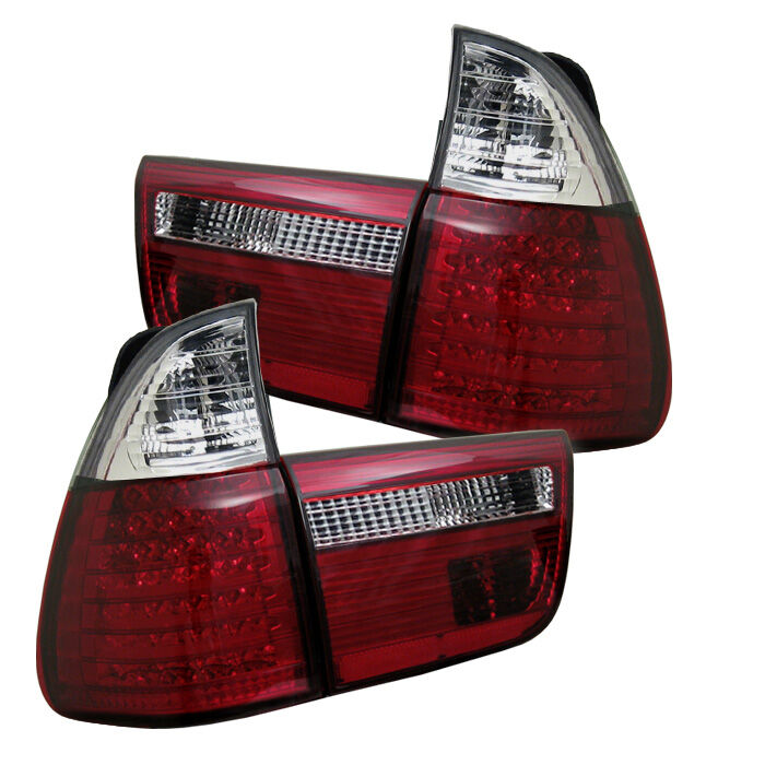 2000-2006 BMW E53 Red/Clear LED Tail Lights - 111-BE5300-LED-RC