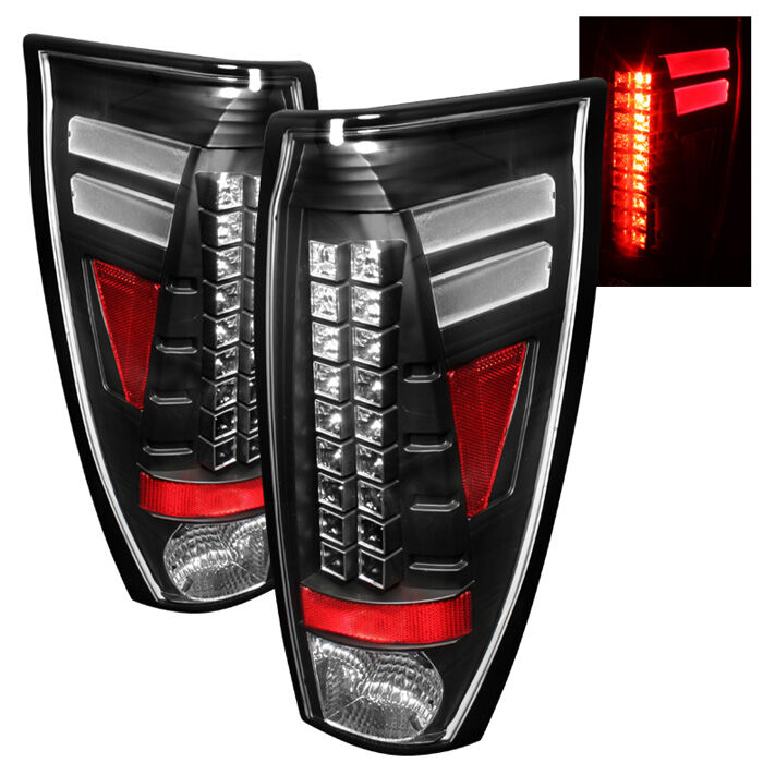 2002-2006 Chevy Avalanche Black LED Tail Lights - 111-CAV02-LED-BK