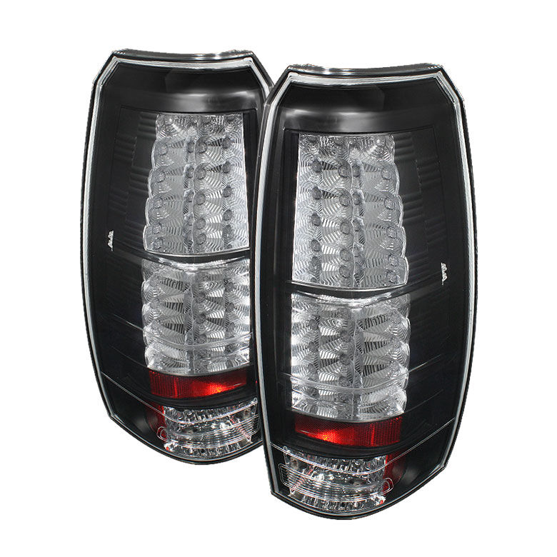 2007-2012 Chevy Avalanche Black LED Tail Lights - 111-CAV07-LED-BK