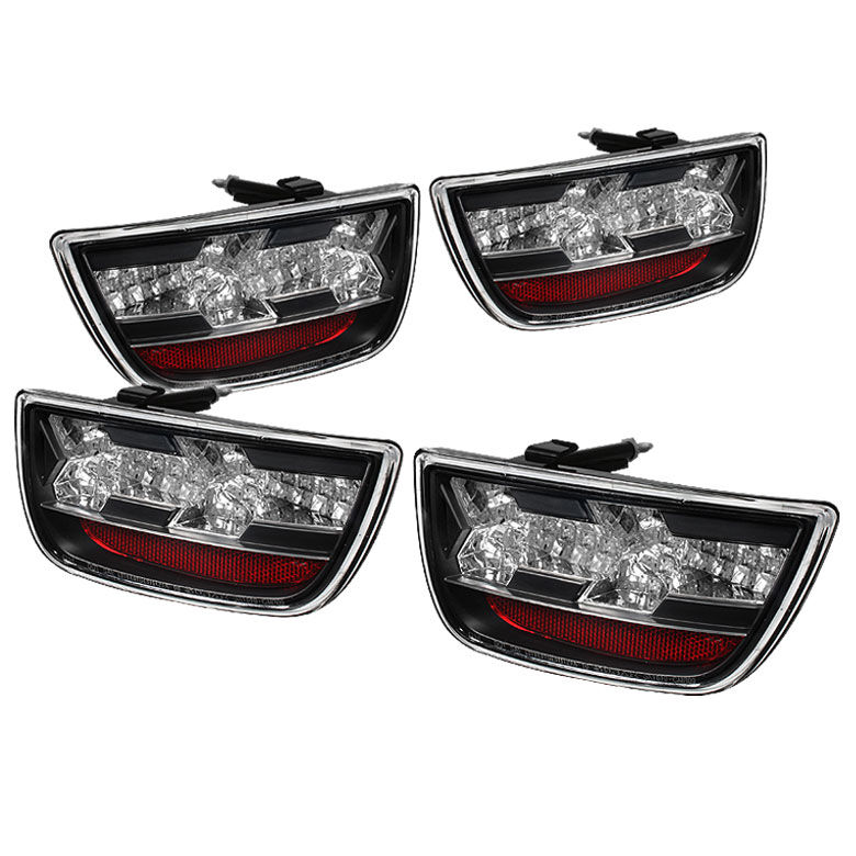 2010-2012 Chevy Camaro Black LED Tail Lights - 111-CCAM2010-LED-BK
