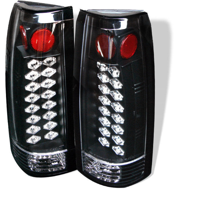 1994-1999 Chevy Tahoe Black LED Tail Lights - 111-CCK88-LED-BK