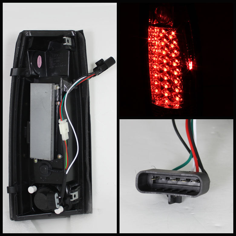 1992-1999 Chevy Suburban Red/Smoke LED Tail Lights