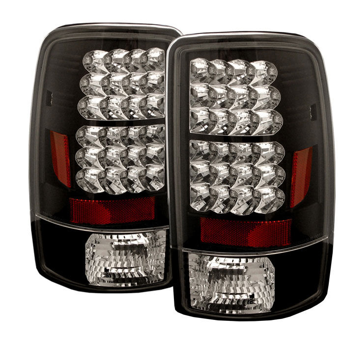 2000-2006 Chevy Yukon Denali Black LED Tail Lights - 111-CD00-LED-BK