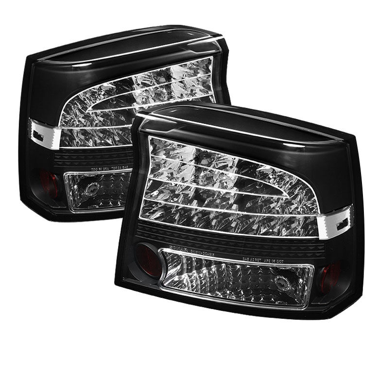 2009-2010 Dodge Charger Black LED Tail Lights - 111-DCH09-LED-BK