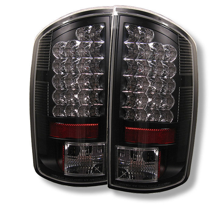 2002-2006 Dodge Ram 3500 Black LED Tail Lights - 111-DRAM02-LED-BK