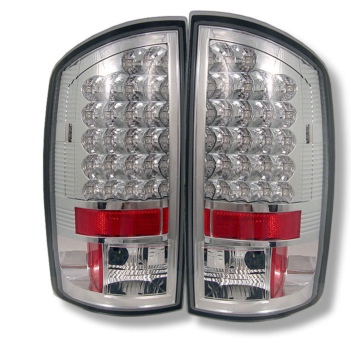 2002-2006 Dodge Ram 2500 Chrome LED Tail Lights - 111-DRAM02-LED-C