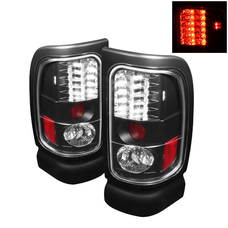 1994-2002 Dodge Ram 2500 Black LED Tail Lights - 111-DRAM94-LED-BK