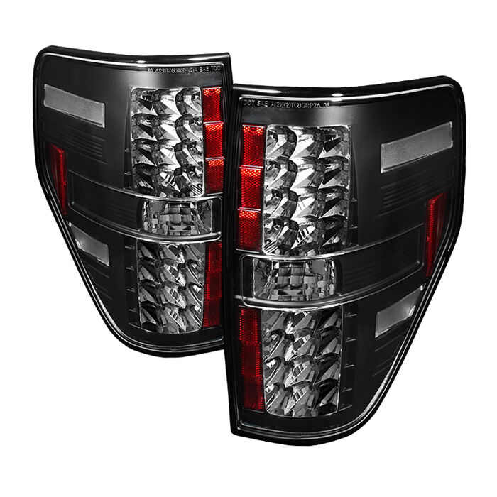 2009-2012 Ford F-150 Styleside Black LED Tail Lights - 111-FF15009-LED-BK