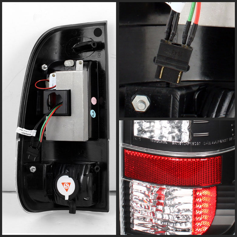 1999-2007 Ford F350 SuperDuty Black V2 LED Tail Lights