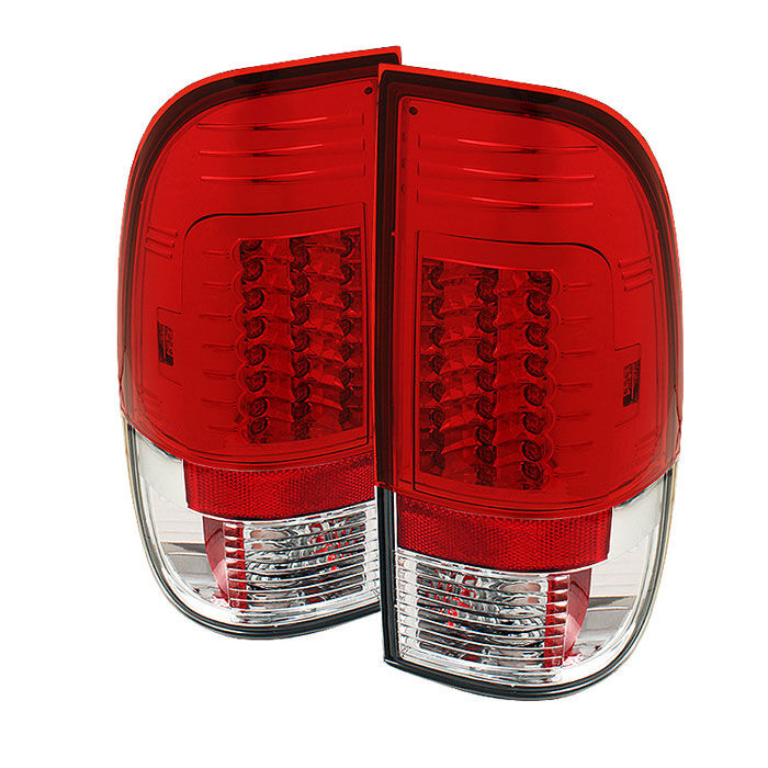 1997-2003 Ford F-150 Styleside Red/Clear V2 LED Tail Lights - 111-FF15097-LED-G2