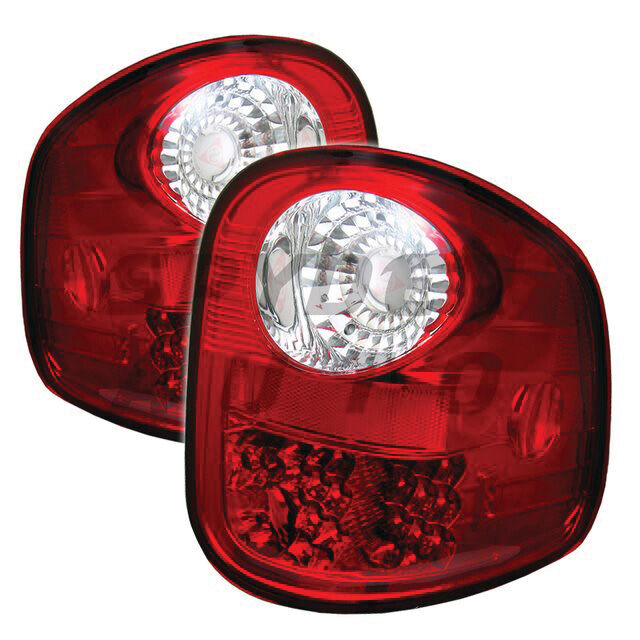 1997-2003 Ford F-150 Flareside Red/Clear LED Tail Lights - 111-FF15097FS-LED-RC