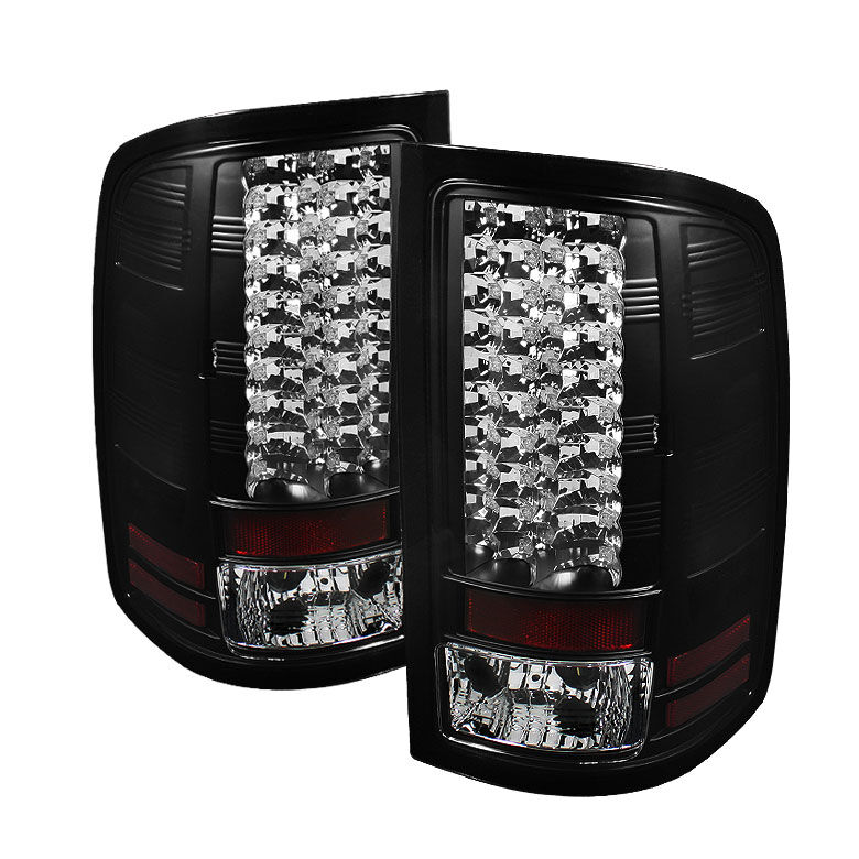 2007-2012 GMC Sierra 1500 Black LED Tail Lights - 111-GS07-LED-BK
