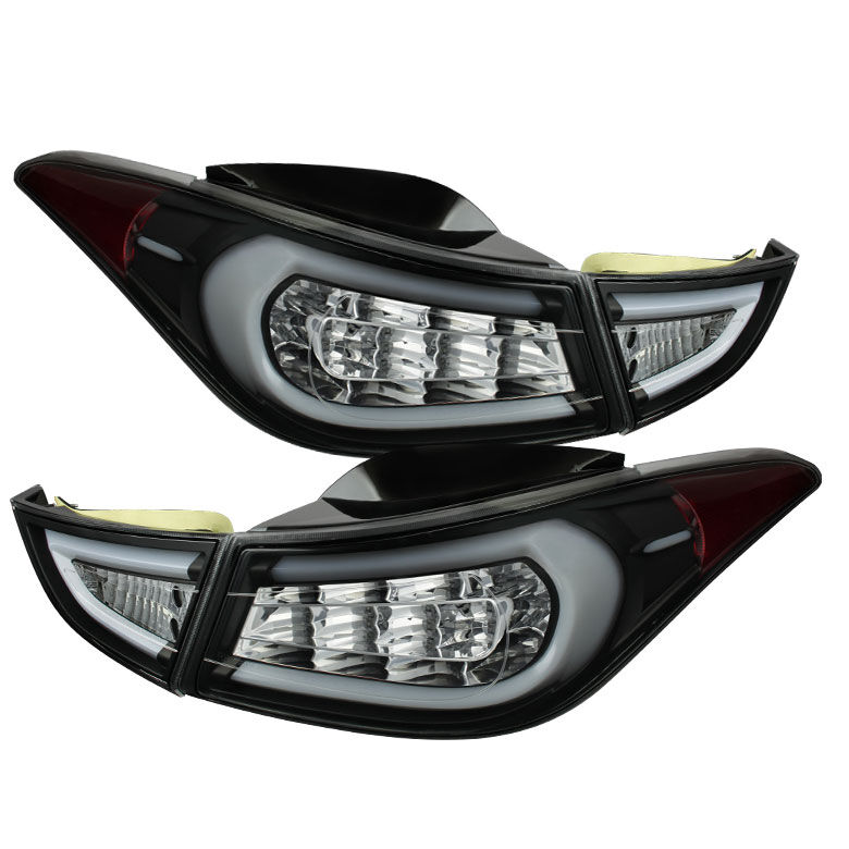 2011-2013 Hyundai Elantra Black LED Tail Lights - 111-HYELAN11-LED-BK