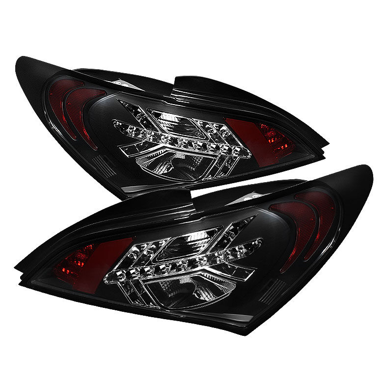 2010-2012 Hyundai Genesis Black LED Tail Lights - 111-HYGEN09-LED-BK