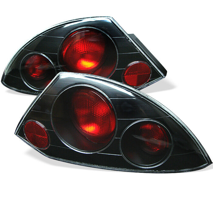 2000-2002 Mitsubishi Eclipse Black Euro Style Tail Lights - 111-ME00-BK