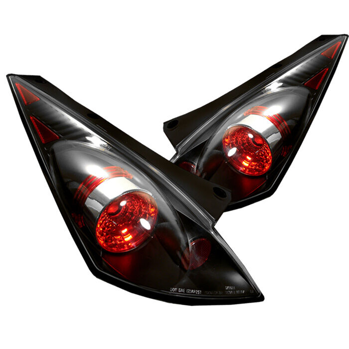 2003-2005 Nissan 350Z Black Euro Style Tail Lights - 111-N350Z02-BK