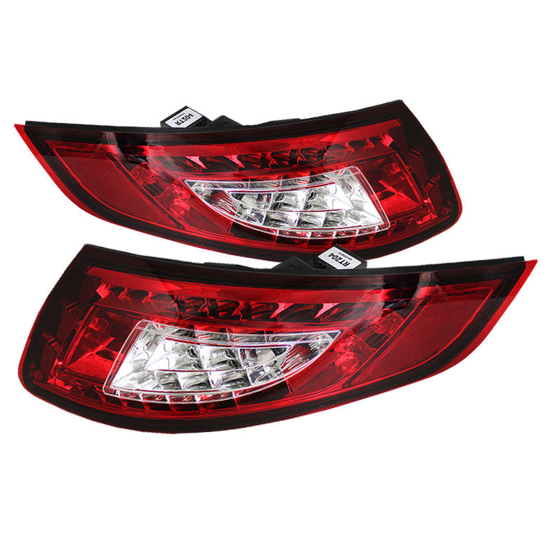 2005-2008 Porsche 997 Red/Clear LED Tail Lights - 111-P99705-LED-RC