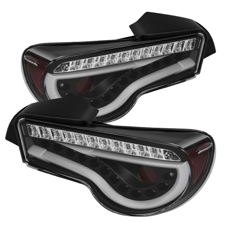 2012-2013 Scion FRS Black Light Bar LED Tail Lights - 111-SFRS12-LBLED-BK