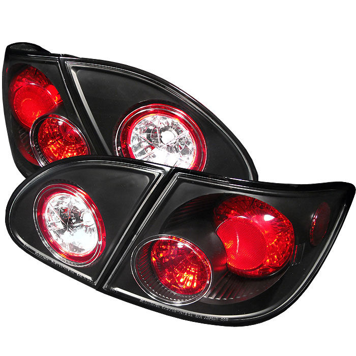 2003-2008 Toyota Corolla Black Euro Style Tail Lights - 111-TC03-BK