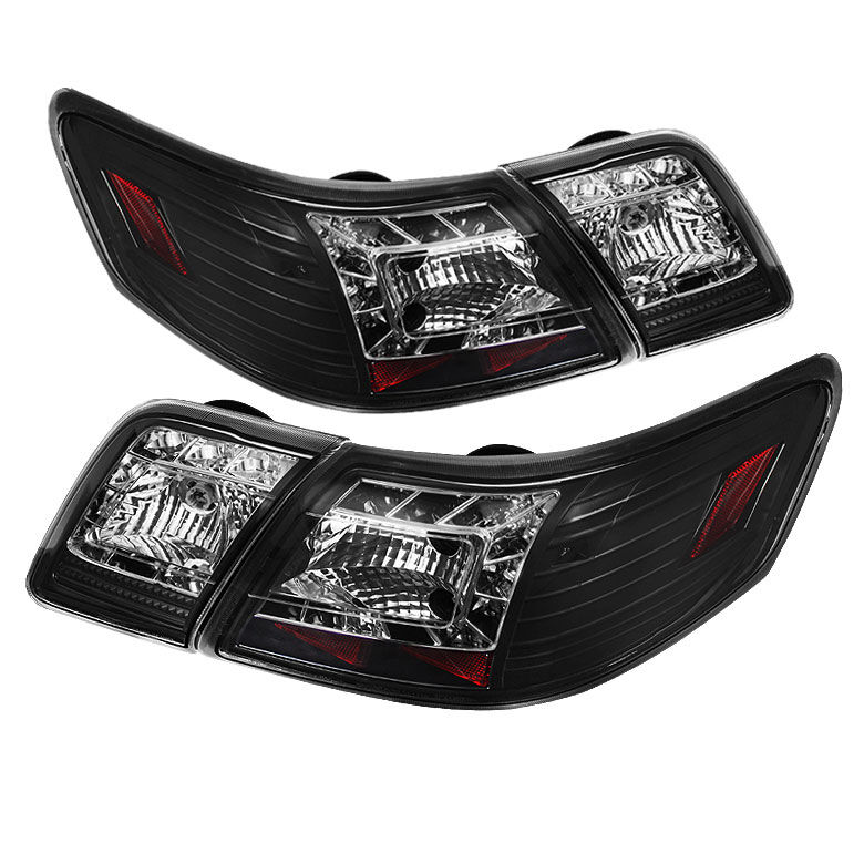 2007-2009 Toyota Camry Black LED Tail Lights - 111-TCAM07-LED-BK