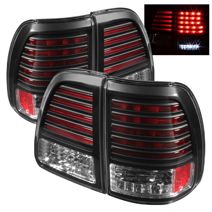 1998-2005 Toyota Land Cruiser Black LED Tail Lights - 111-TLAN98-LED-BK