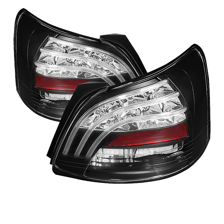 2007-2008 Toyota Yaris 4DR Black LED Tail Lights - 111-TYA074D-LED-BK