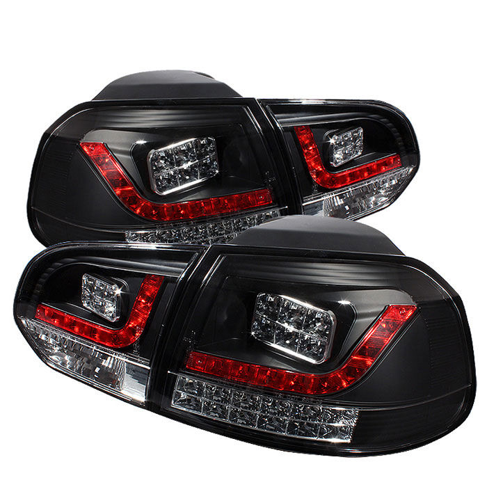 2010-2012 VW Golf Black LED Tail Lights - 111-VG10-LED-BK