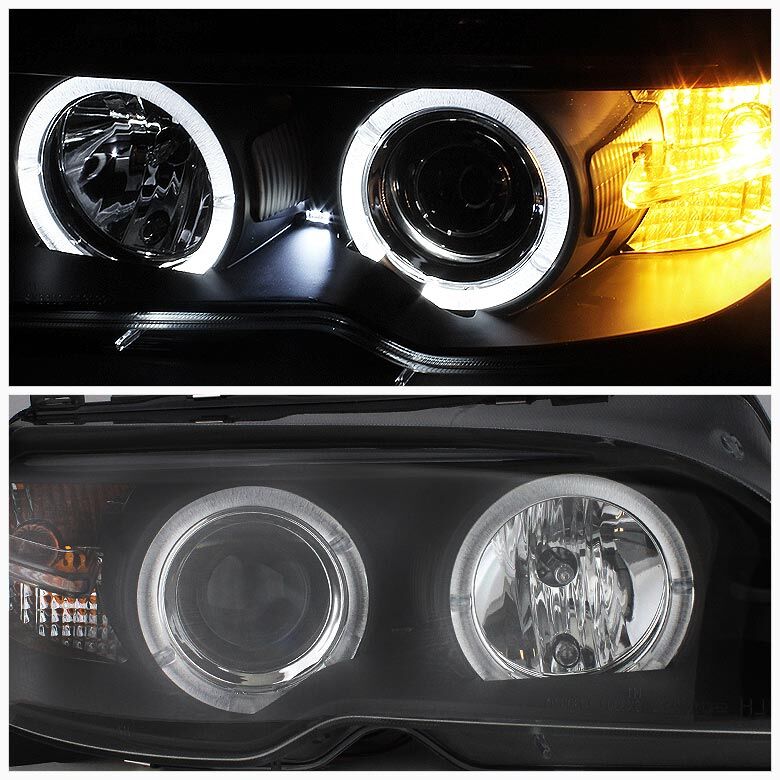 2004-2006 BMW E46 3-Series 2DR Black Halo Projector Headlights