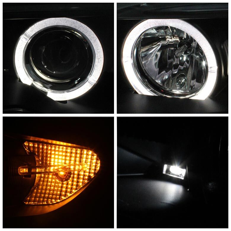 2004-2006 BMW E46 3-Series 2DR Black Halo Projector Headlights